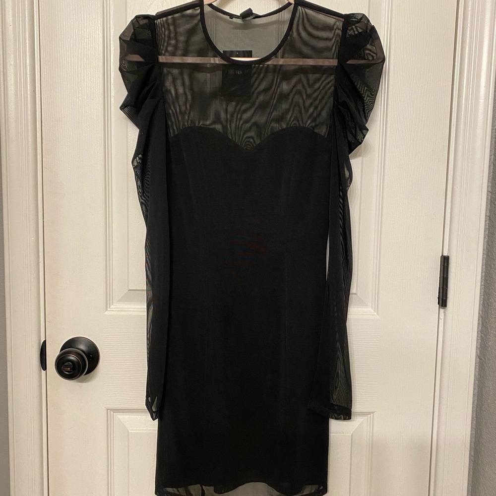 Black Sheer Sleeve Dress